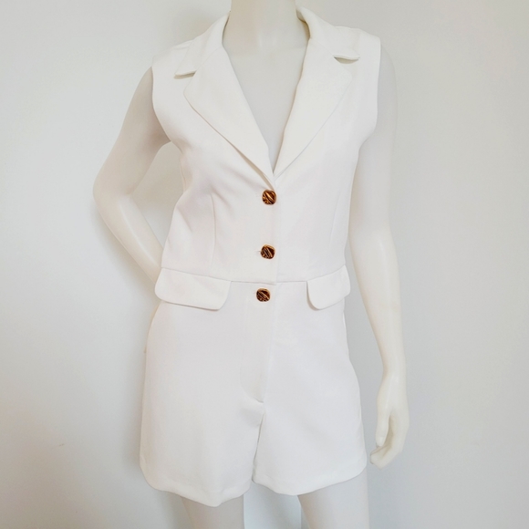Zara blazer style jumpsuit shorts size XS NWT - Picture 5 of 8